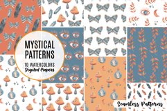 Mystical Watercolor Magic Patterns Seamless Butterfly Product Image 1