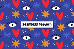 Eyes pattern with hearts and stars Product Image 1