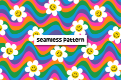 Groovy pattern. Retro pattern. Hippie pattern Product Image 1