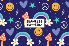Groovy pattern. Retro pattern. Hippie pattern Product Image 1