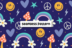 Groovy pattern. Retro pattern. Hippie pattern Product Image 1