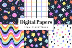Planets pattern. Groovy pattern. Groovy papers. Product Image 1