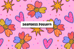 Pink floral pattern. Floral seamless pattern. Doodle pattern Product Image 1