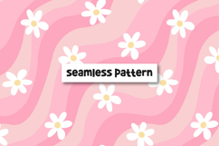 Floral groovy pattern. Retro pattern. Groovy seamless Product Image 1