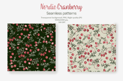 Nordic Cranberry Seamless Patterns PNG &amp; JPG Bundle Product Image 5