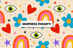 Rainbow pattern. Retro patter. Seamless pattern Product Image 1