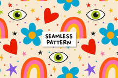 Rainbow pattern. Retro patter. Seamless pattern Product Image 1
