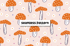 Mushroom pattern. Autumn seamless pattern. Floral pattern Product Image 1