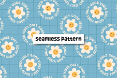 Good vibes only. Groovy pattern. Retro seamless pattern Product Image 1