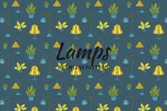 Whimsical Lamps and Houseplants Seamless Pattern SVG Product Image 4
