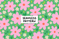 Green floral pattern. Spring seamless pattern Product Image 1