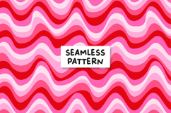 Red wavy seamless pattern. Waves seamless pattern Product Image 1