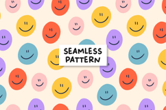 Smile Seamless Pattern Happy Face Background Product Image 1