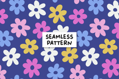 Floral pattern. Flowers seamless pattern. Blue floral print Product Image 1