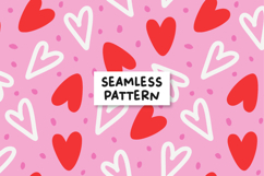Love seamless pattern. Hearts background. San valentin. Product Image 1