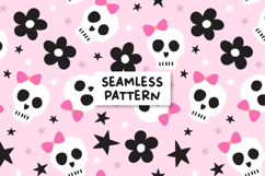 Halloween pattern. Spooky seamless pattern. Pink halloween Product Image 1