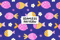 Fishes Seamless Pattern Cute Summer Pattern Fish Seamless Product Image 1