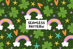 St Patrick's Seamless Pattern Clovers Sublimation Design Product Image 1