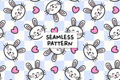 Checkered Bunny Seamless Pattern Bunny Pattern Easter Product Image 1