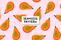 Papaya Seamless Pattern Papaya Repeat Pattern Product Image 1