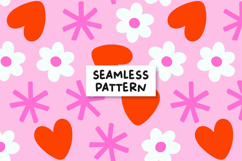 Pink San Valentines Pattern Valentines Background Love Product Image 1