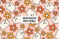 Groovy Halloween Pattern Spooky Digital Paper Spooky Pattern Product Image 1