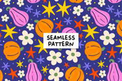 Pumpkin Pattern Halloween Pumpkin Seamless File Fall Pattern Product Image 1