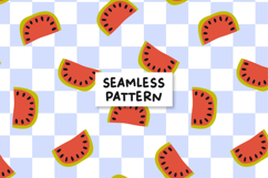Watermelon Checkered Seamless Pattern Watermelon File Product Image 1