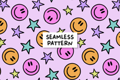Retro Smile Seamless Pattern Groovy Smile Pattern Product Image 1