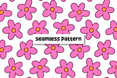 Pink Floral Pattern Daisy Background Pink Retro Floral Product Image 1