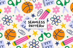 Back to School Pattern School Elements Background Product Image 1