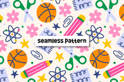 Back to School Pattern School Elements Background Product Image 1