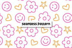 Happy Face Pattern Daisy Seamless Pattern Smile Background Product Image 1