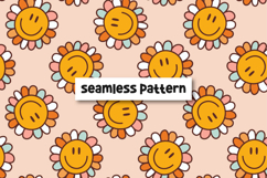 Happy Flower Pattern Retro Floral Seamless Pattern Product Image 1