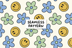 Retro Smile Pattern Retro Floral Background Product Image 1