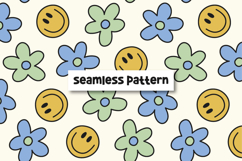 Retro Smile Pattern Retro Floral Background Product Image 1
