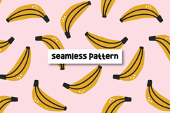 Banana Pattern Banana Background Banana Digital Paper Product Image 1