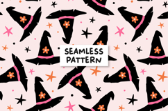 Witch Hat Pattern Halloween Seamless Pattern Witch pattern Product Image 1