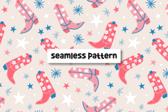 Fourth Of July Cowboy Pattern 4th Of July Cowgirl Boots Product Image 1