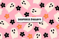 Halloween Ghost Seamless Pattern Floral Ghost Pattern Product Image 1