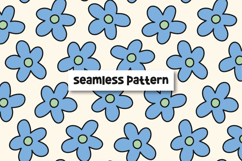 Blue Floral Pattern Blue Daisy Digital Paper Floral Product Image 1