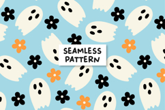 Halloween Floral Ghost Seamless Pattern Spooky Halloween Product Image 1