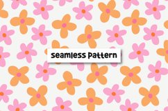 Orange Pink Floral Pattern Spring Floral Seamless Pattern Product Image 1