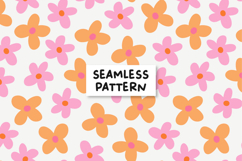 Orange Pink Floral Pattern Spring Floral Seamless Pattern Product Image 1