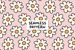 Floral Pattern White Daisy Seamless Pattern Flowers Pattern Product Image 1
