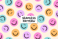 Smile Face Pattern Happy Face Seamless Pattern Smile Product Image 1