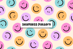 Smile Face Pattern Happy Face Seamless Pattern Smile Product Image 1