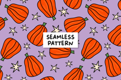 Fall Pumpkin Pattern Halloween Pumpkin Background Product Image 1