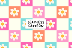 Floral Chckered Pattern Spring Summer Floral Background Product Image 1