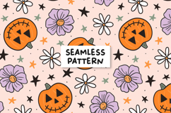 Floral Pumpkin Pattern Halloween Pumpkin Background Product Image 1